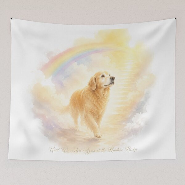 Item preview, Dog Memorial Rainbow Bridge Golden designed and sold by zoughlal.