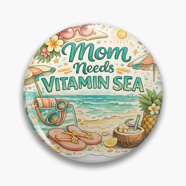 Item preview, Mom Needs Vitamin Sea Sticker | Beach Lover Mom Summer Gift designed and sold by happyhub786.
