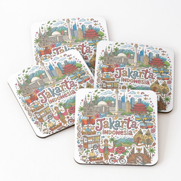 Item preview, Wonderful Jakarta Indonesia Travel Souvenir Heritage Colorful Cultural Doodle designed and sold by arisukma11.