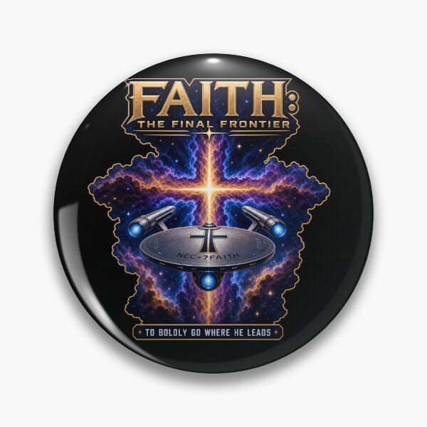 Item preview, Faith The Final Frontier Starship Cross Star Trek Sci-Fi Christian designed and sold by Faith Level Up.
