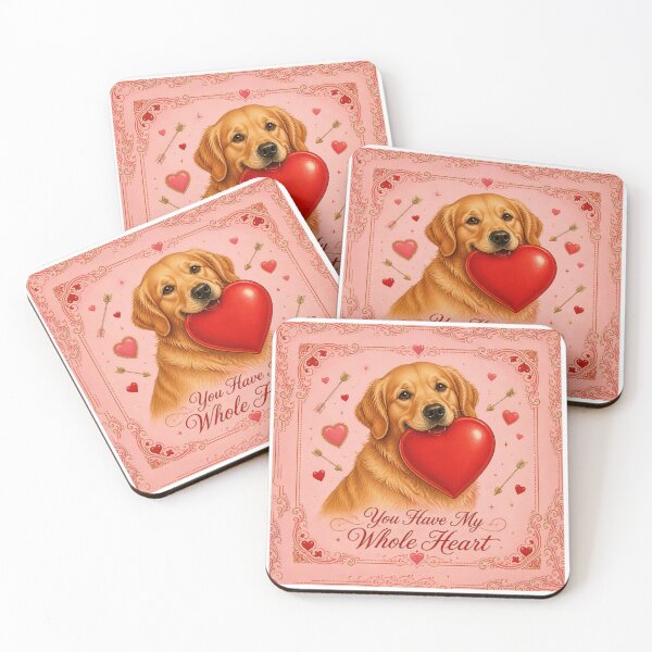 Item preview, Valentine Golden Retriever Heart Love designed and sold by zoughlal.