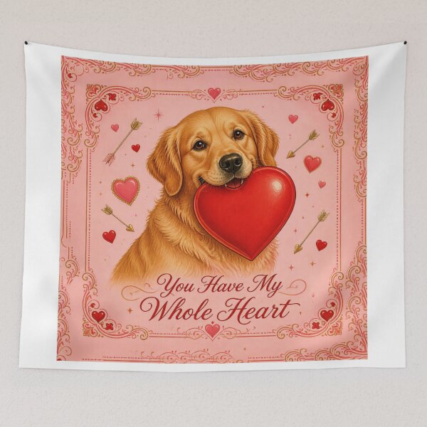 Item preview, Valentine Golden Retriever Heart Love designed and sold by zoughlal.