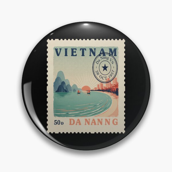 Item preview, Da Nang Vietnam Coastal Postage Stamp Travel Sticker designed and sold by stickercuffs.