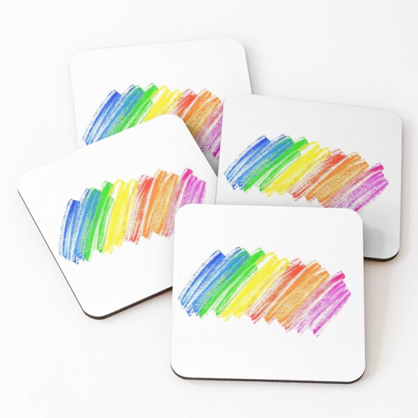 Item preview, Vibrant hand-drawn rainbow scribble created with wax pastels designed and sold by MiraCleAI.
