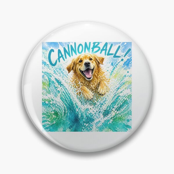 Item preview, Summer Golden Retriever Cannonball Splash designed and sold by zoughlal.