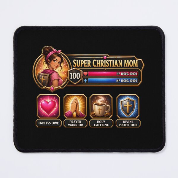 Item preview, Super Christian Mom Level 100 Gamer RPG Geek Mother Gift designed and sold by Faith Level Up.