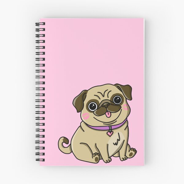 Item preview, cute pug with kisses designed and sold by trinketgal.