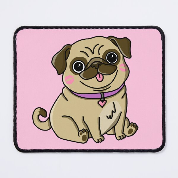Item preview, cute pug with kisses designed and sold by trinketgal.