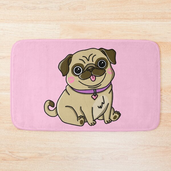 Item preview, cute pug with kisses designed and sold by trinketgal.