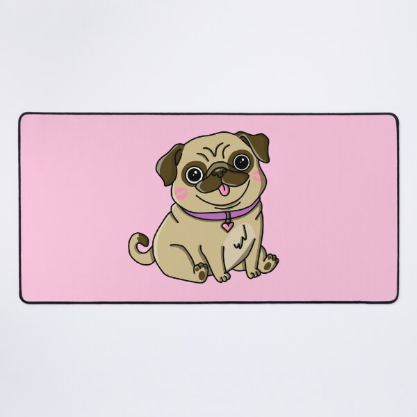 Item preview, cute pug with kisses designed and sold by trinketgal.