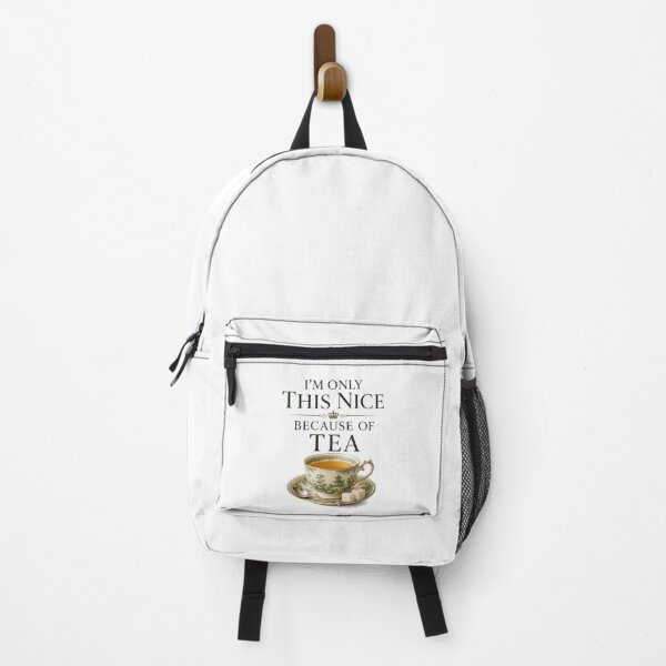 Item preview, I'm Only This Nice Because of Tea – Elegant British Tea Humor Design designed and sold by MarekoraStudio.
