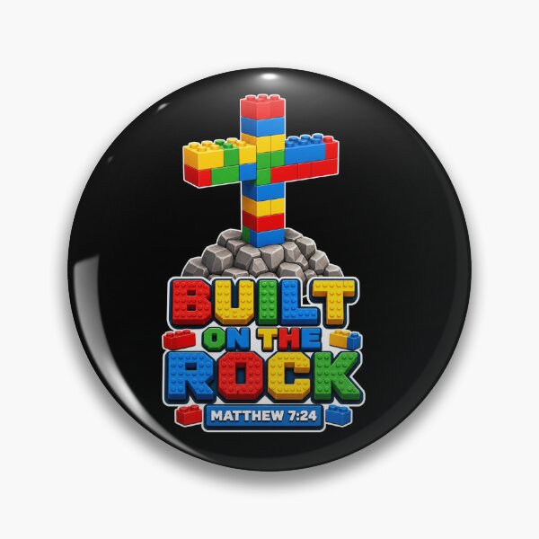 Item preview, Built On The Rock Toy Bricks Cross Matthew 7 24 Christian Kids designed and sold by Faith Level Up.