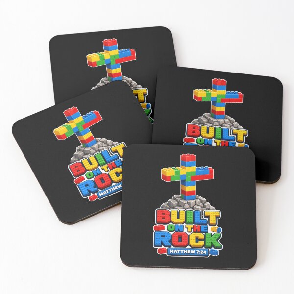 Item preview, Built On The Rock Toy Bricks Cross Matthew 7 24 Christian Kids designed and sold by Faith Level Up.