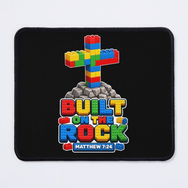 Item preview, Built On The Rock Toy Bricks Cross Matthew 7 24 Christian Kids designed and sold by Faith Level Up.