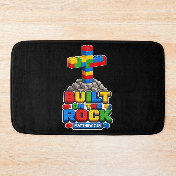 Item preview, Built On The Rock Toy Bricks Cross Matthew 7 24 Christian Kids designed and sold by Faith Level Up.