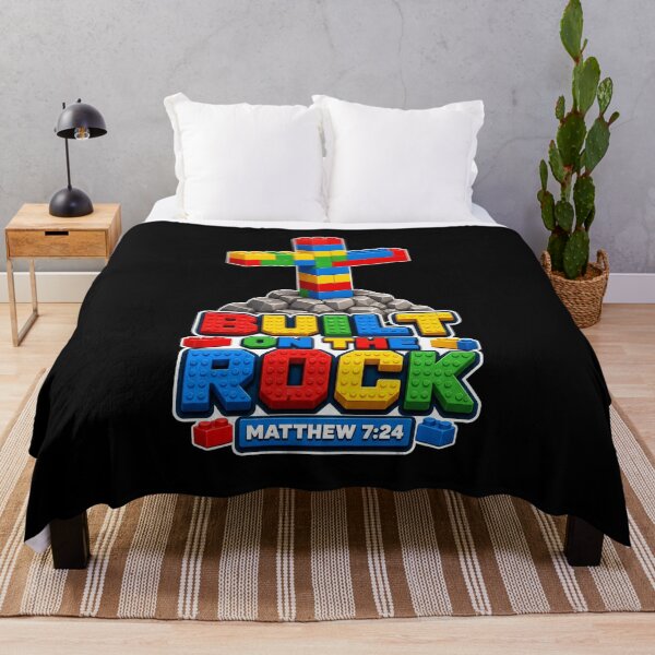 Item preview, Built On The Rock Toy Bricks Cross Matthew 7 24 Christian Kids designed and sold by Faith Level Up.