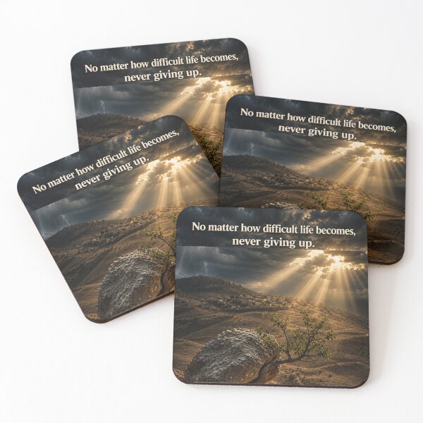 Item preview, Never Give Up – Inspirational Storm and Light Motivation Art Print designed and sold by RushVibeWear.