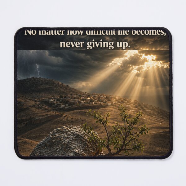 Item preview, Never Give Up – Inspirational Storm and Light Motivation Art Print designed and sold by RushVibeWear.
