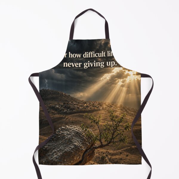 Item preview, Never Give Up – Inspirational Storm and Light Motivation Art Print designed and sold by RushVibeWear.