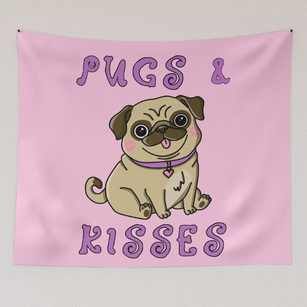 Item preview, pugs and kisses designed and sold by trinketgal.