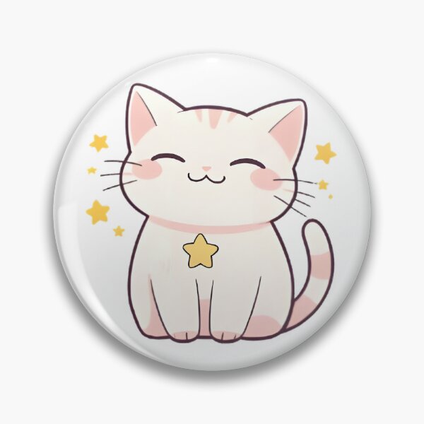 Item preview, Star Cheek Cat — Playful Kawaii Cat Sticker designed and sold by tommysworks.