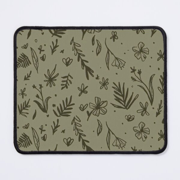 Item preview, Muted Olive Green Botanical Line Art Minimalist Wildflower Pattern designed and sold by LYAN-STORE.