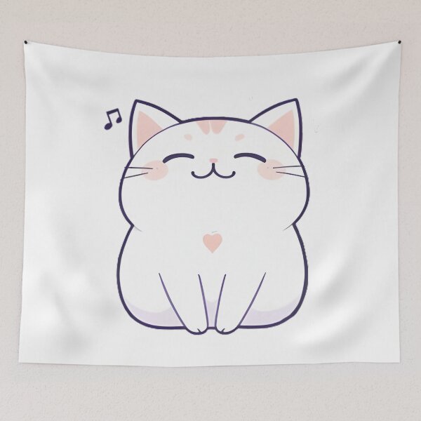 Item preview, Vibing Cat — Not Working Kawaii Meme Sticker designed and sold by tommysworks.