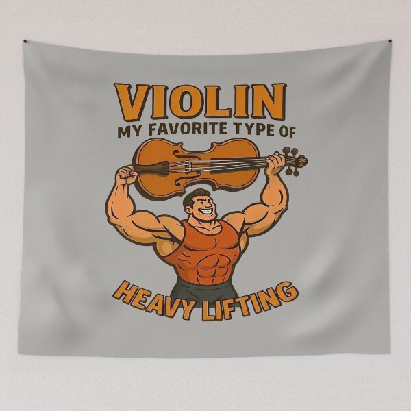 Item preview, Bodybuilder and Violin – Funny Gym  designed and sold by Art-Arcade6.