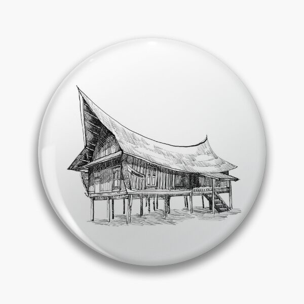 Artikelvorschau, Schöne Skizze eines traditionellen malaiischen Hauses in Indonesien entworfen und verkauft von midsketcher.