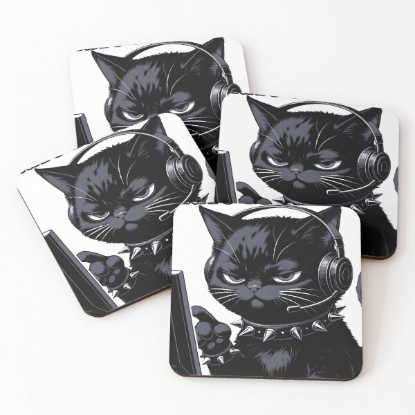 Item preview, Grumpy Goth Cat IT Support - Have You Tried Sacrificing a Goat? Sticker & T-Shirt designed and sold by Amber Sky Creations.