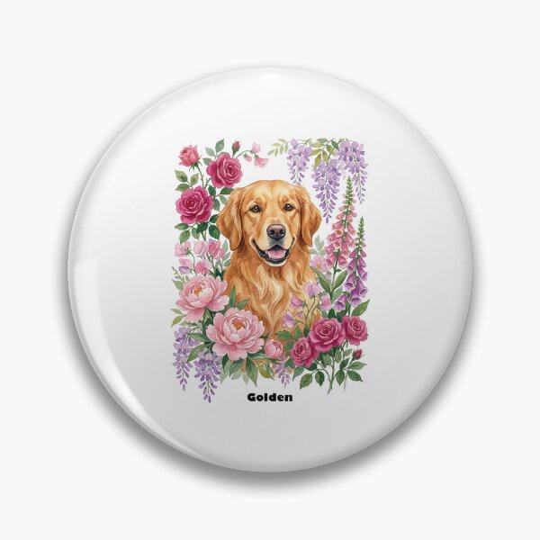 Item preview, English Garden Golden Retriever Party designed and sold by zoughlal.
