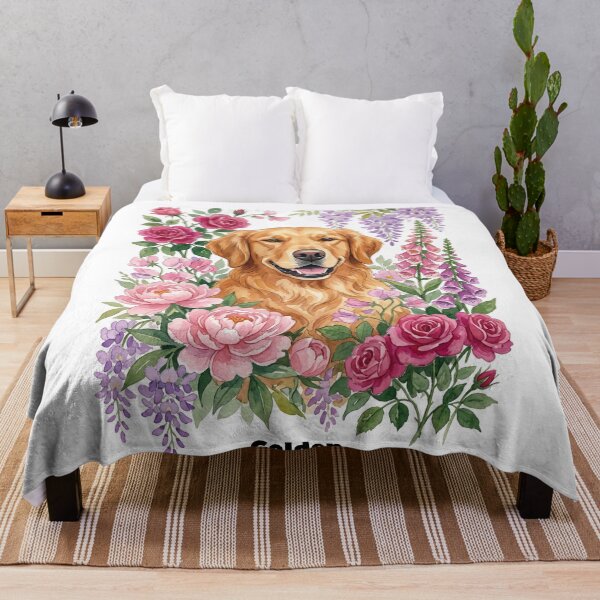 Item preview, English Garden Golden Retriever Party designed and sold by zoughlal.