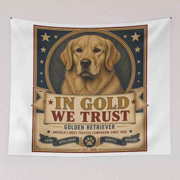 Item preview, Patriotic Golden Retriever In Gold Trust designed and sold by zoughlal.