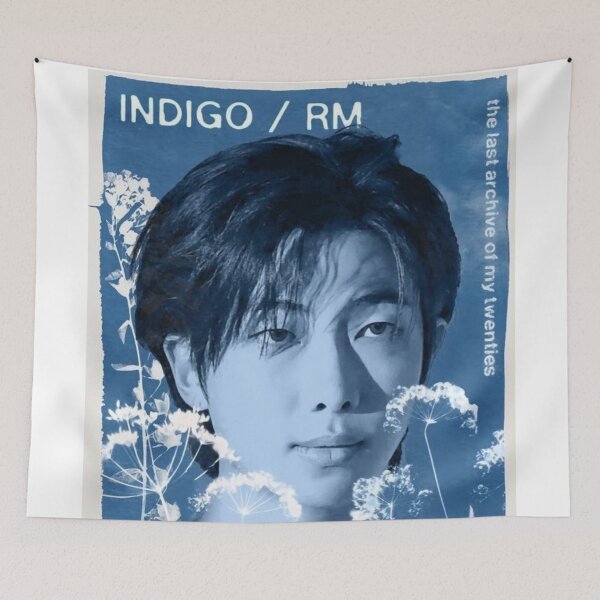 Item preview, RM Indigo Album Art Cyanotype Poster | BTS Namjooning Vintage Blue Aesthetic designed and sold by Mooncreates7.
