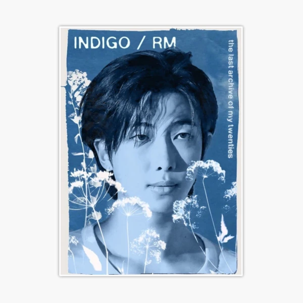 RM Indigo Album Art Cyanotype Poster | BTS Namjooning Vintage Blue
