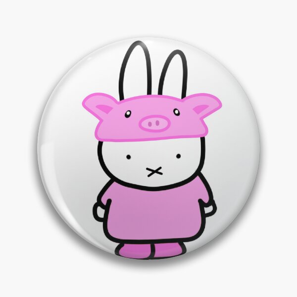 Item preview, Miffy piggy wearing a pig hat  designed and sold by trinaeatwell.
