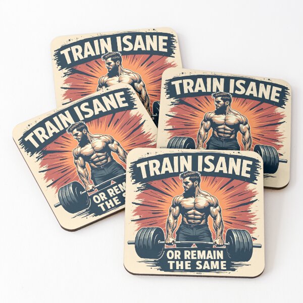 Item preview, Train Insane or Remain the Same – Fitness Motivation Gym Workout Typography Design designed and sold by MilaPrintify.