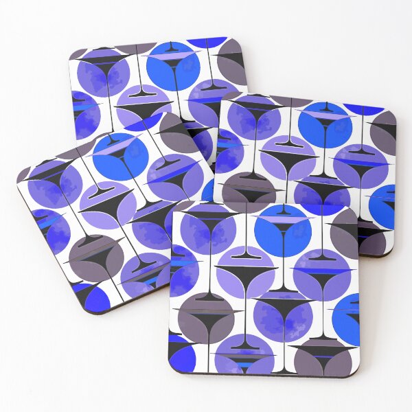 Item preview, Atomic Fifties Inspired Martinis In Blue And Eggplant Purple designed and sold by taiche.