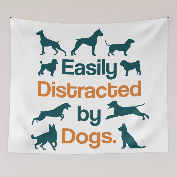 Item preview, Easily Distracted by Dogs Silhouette Design designed and sold by MJ ART.