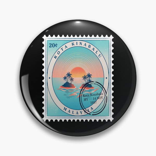 Item preview, Kota Kinabalu Malaysia Coastal Postage Stamp Sticker designed and sold by stickercuffs.