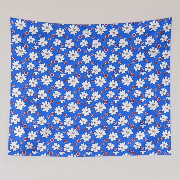 Item preview, Cobalt Folk Bloom Pattern designed and sold by ALT Fashion Studio.