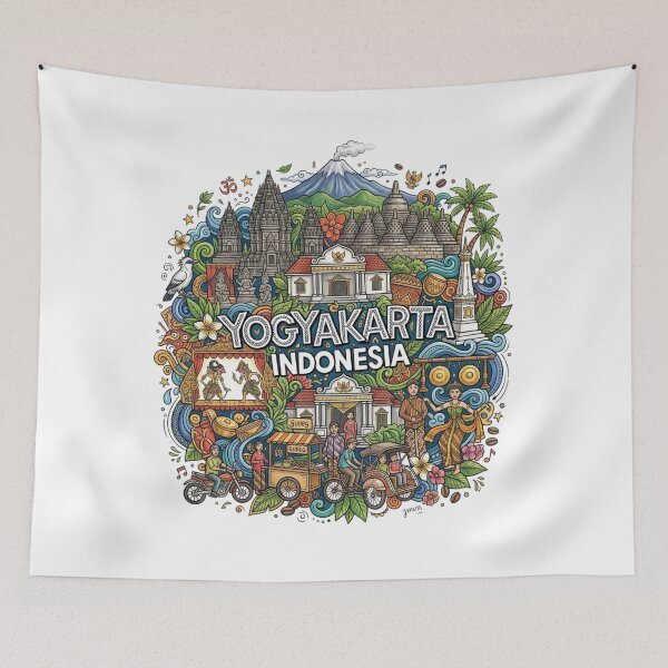 Item preview, Wonderful Yogyakarta Indonesia Travel Souvenir Heritage Colorful Cultural Doodle designed and sold by arisukma11.