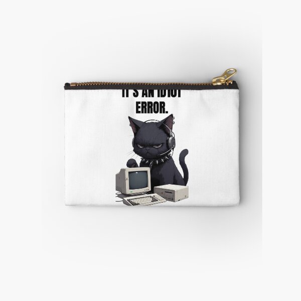 Item preview, Grumpy Goth Cat IT Support - It's an ID10T Error T-Shirt & Sticker designed and sold by Amber Sky Creations.