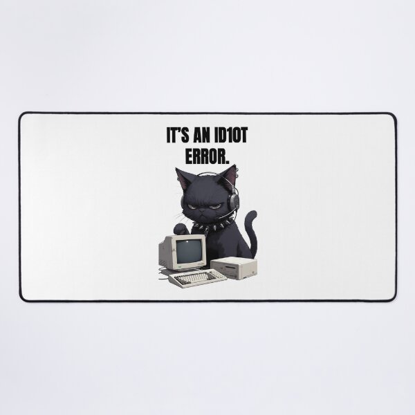 Item preview, Grumpy Goth Cat IT Support - It's an ID10T Error T-Shirt & Sticker designed and sold by Amber Sky Creations.