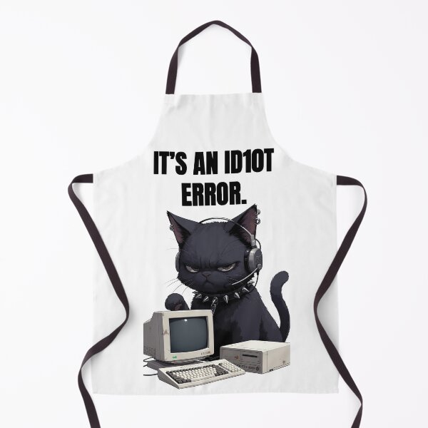 Item preview, Grumpy Goth Cat IT Support - It's an ID10T Error T-Shirt & Sticker designed and sold by Amber Sky Creations.