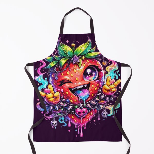 Item preview, Neon Strawberry Monster Creepy Cute Art designed and sold by ChaEmm_Studio.