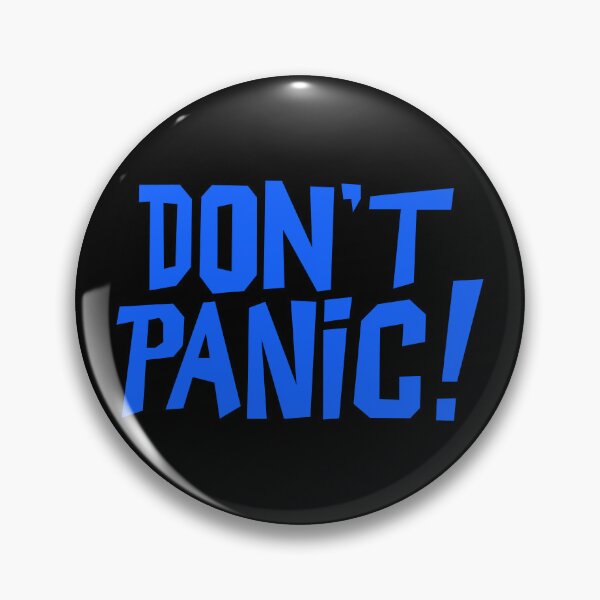 Item preview, NDVH Don't Panic - Blue 1 H2G2 designed and sold by Nik’s T-Shirts.