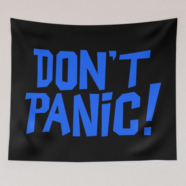 Item preview, NDVH Don't Panic - Blue 1 H2G2 designed and sold by Nik’s T-Shirts.