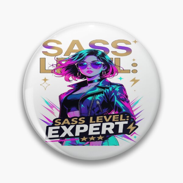 Artikelvorschau, SASS LEVEL: EXPERT – Neon Attitude Graphic T-Shirt | Bold Fashion Statement Tee | Retro Pop Streetwear Design for Print-on-Demand entworfen und verkauft von Sushikidsntoddlers.