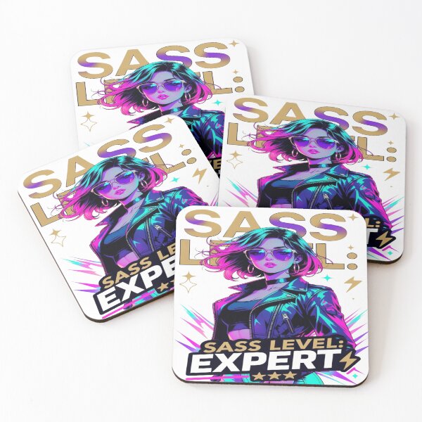 Artikelvorschau, SASS LEVEL: EXPERT – Neon Attitude Graphic T-Shirt | Bold Fashion Statement Tee | Retro Pop Streetwear Design for Print-on-Demand entworfen und verkauft von Sushikidsntoddlers.